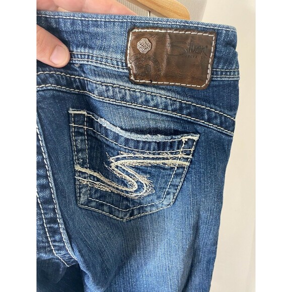 Silver Women’s Jean's Blue Denim Tuesday Western Glove Works Size 26 x 31 - Picture 4 of 6